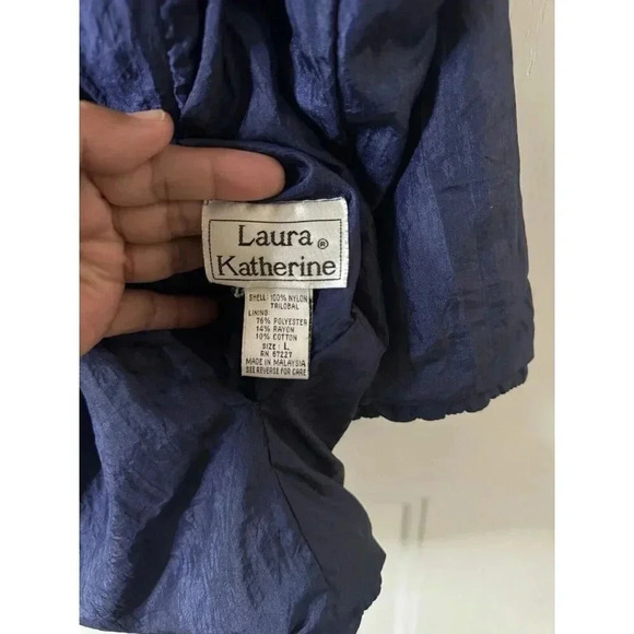 LAURA KATHERINE Vintage 80's Women's REVERSIBLE Windbreaker Jacket Green Gray L - Picture 8 of 12